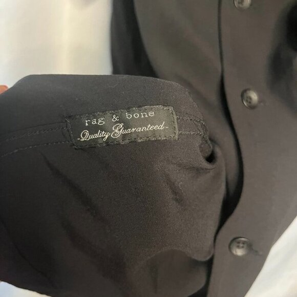 Rag & Bone Avery Viscose Camp Shirt Black Size M - Picture 6 of 13